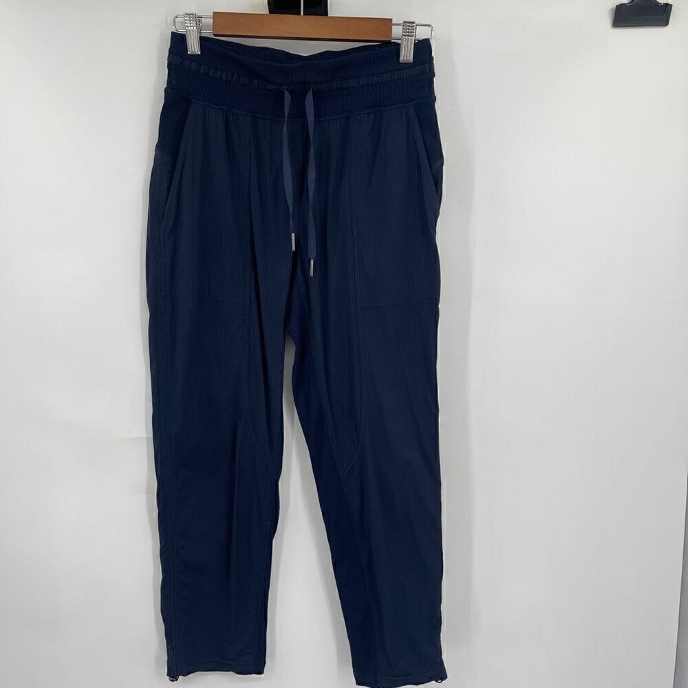 Lululemon Navy Blue Drawstrings Beyond the Studio Cropped Pants Size 4